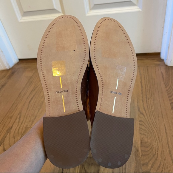 NEW Dolce Vita Havan Loafer Mules Brown Crinkle Patent Leather Sz 9.5 main image 7